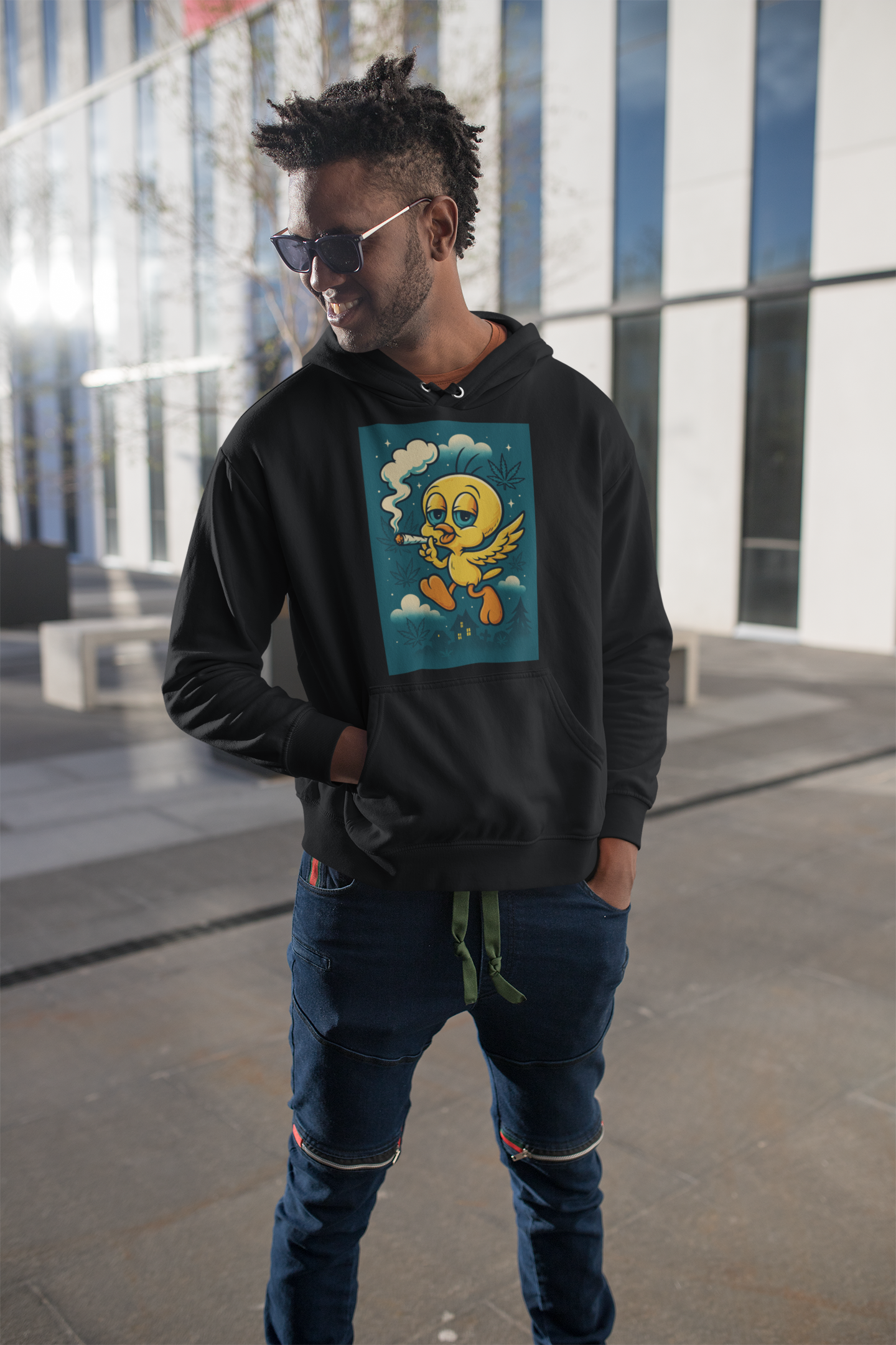 Stoner Bird Hoodie – Funny Weed Cartoon Pullover