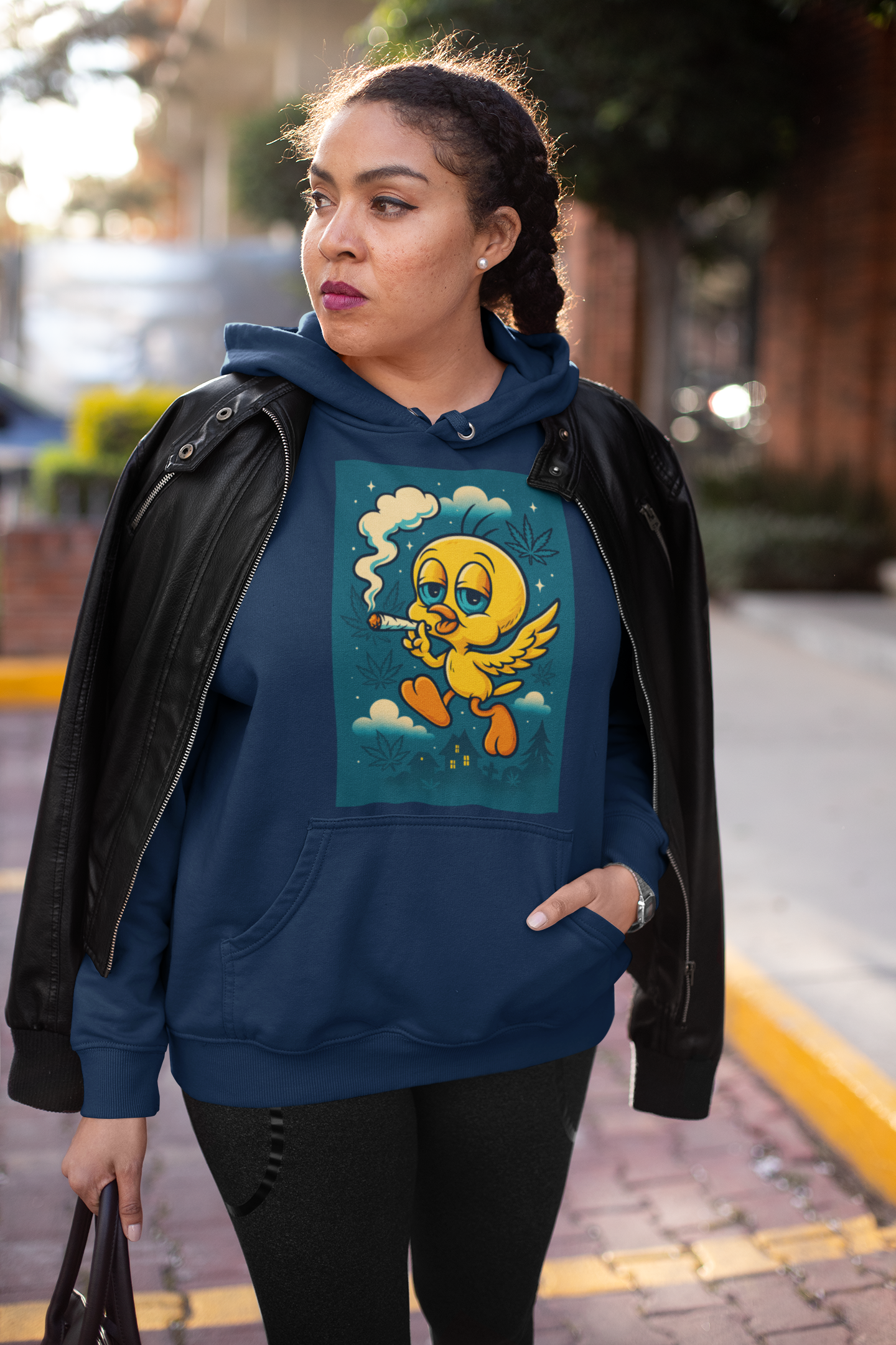Stoner Bird Hoodie – Funny Weed Cartoon Pullover