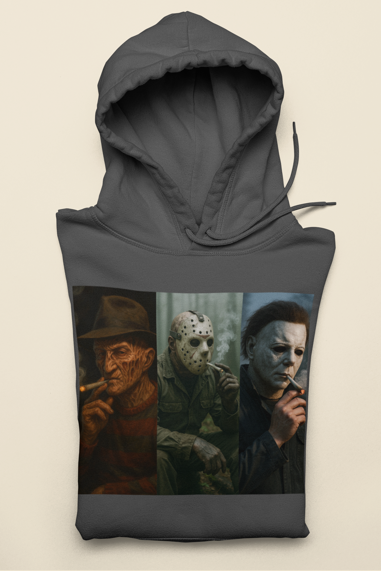 Horror Icons Smoking Hoodie – Freddy, Jason & Michael