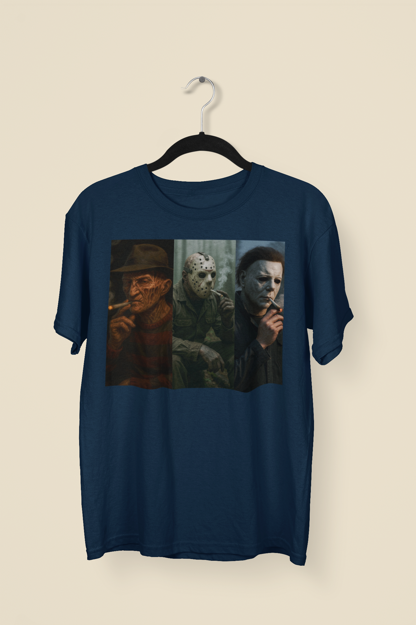 Horror Icons Smoking T-Shirt – Freddy Jason Michael 420 Tee