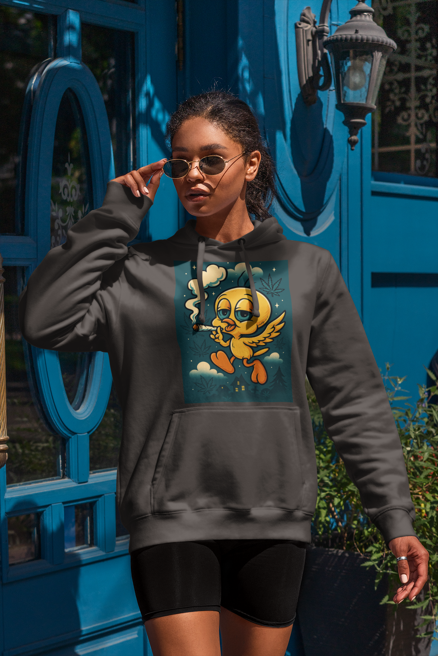 Stoner Bird Hoodie – Funny Weed Cartoon Pullover