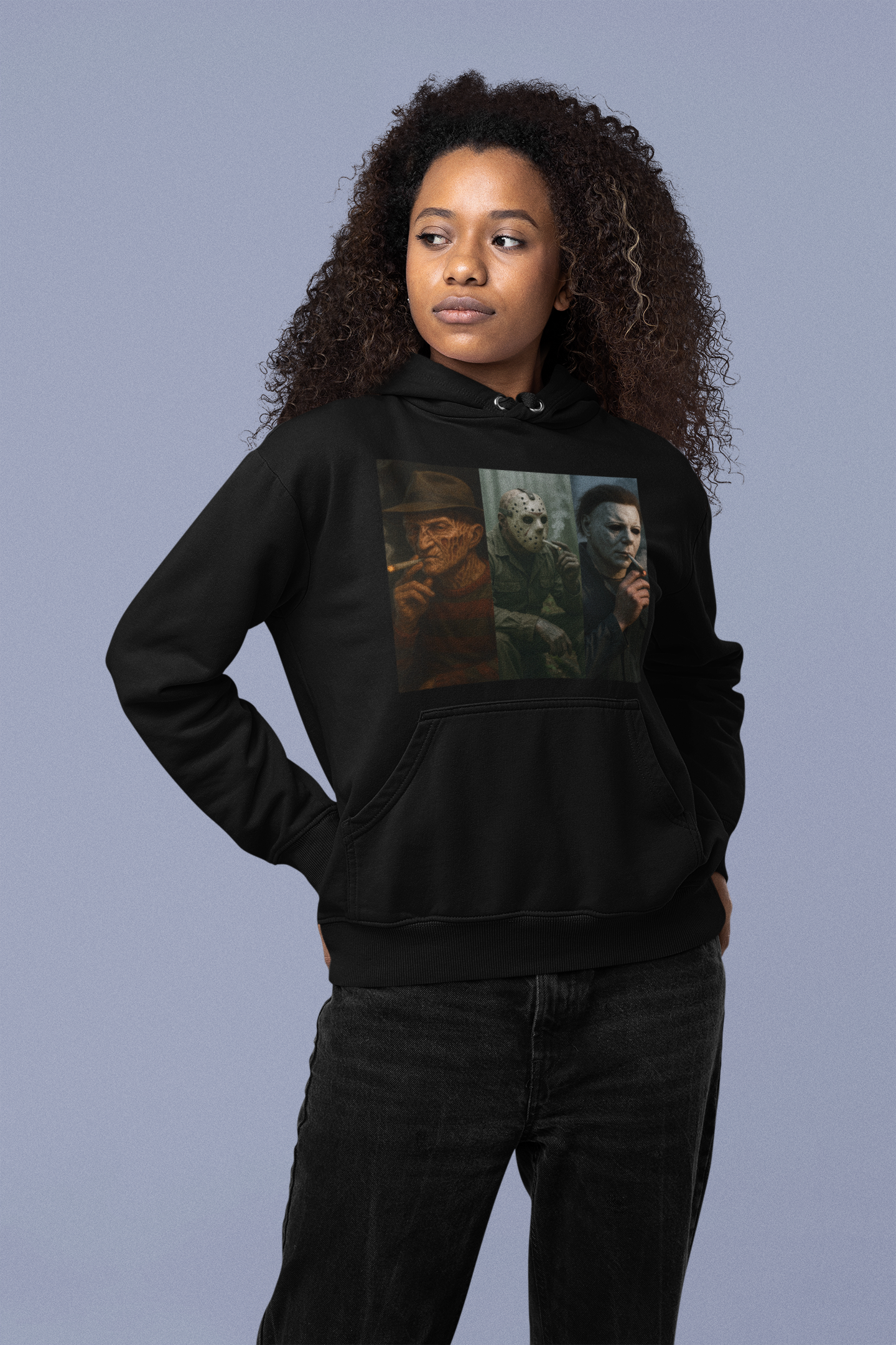 Horror Icons Smoking Hoodie – Freddy, Jason & Michael