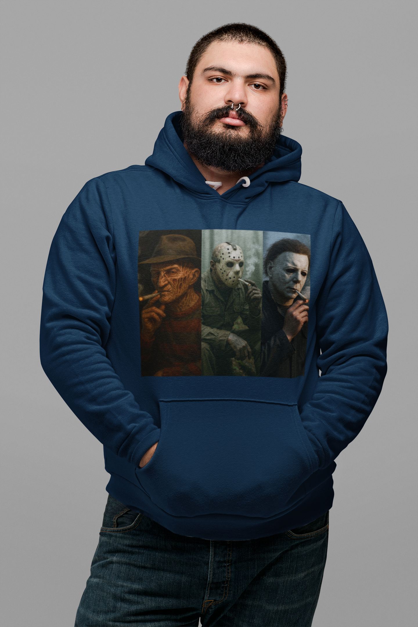 Horror Icons Smoking Hoodie – Freddy, Jason & Michael