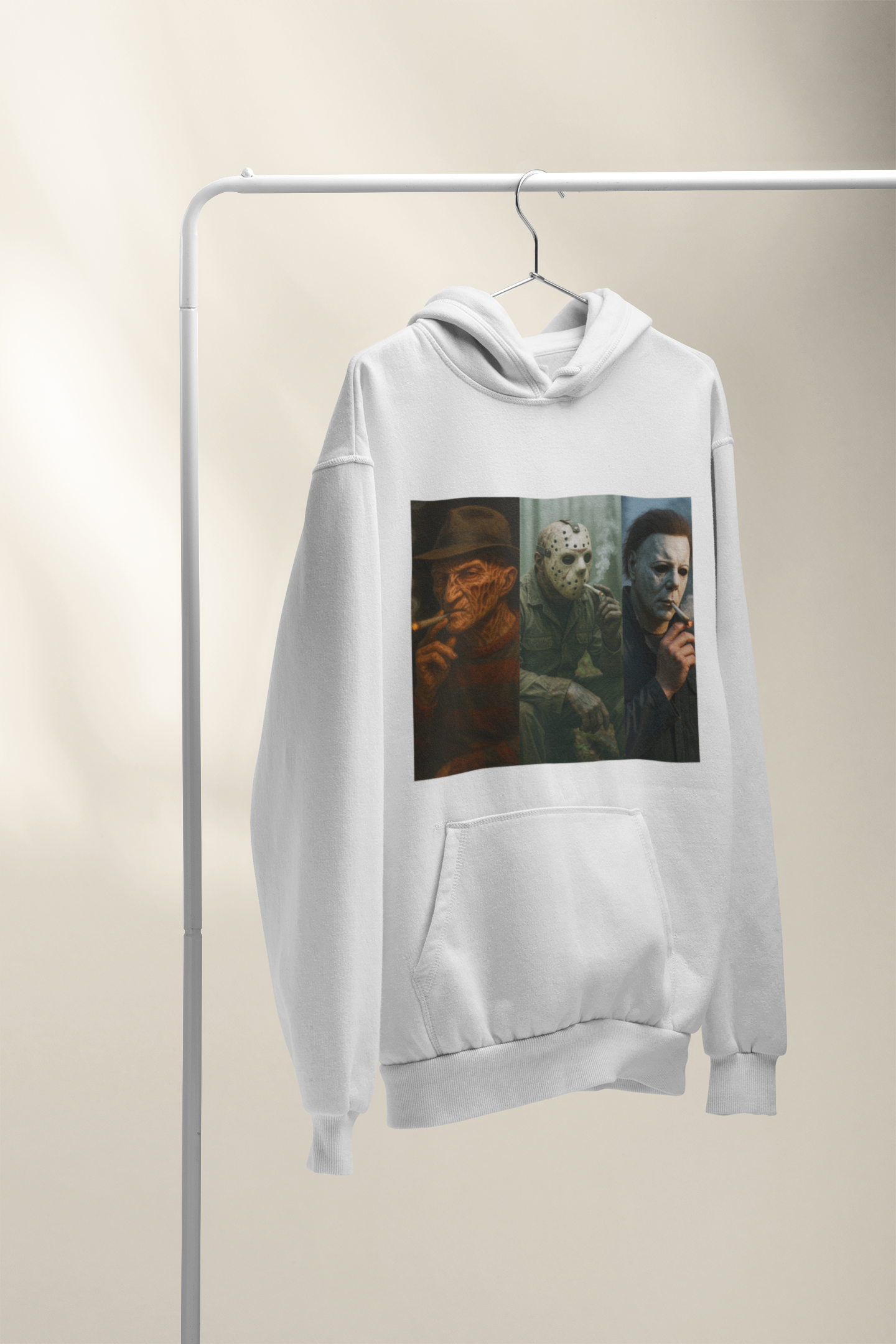 Horror Icons Smoking Hoodie – Freddy, Jason & Michael