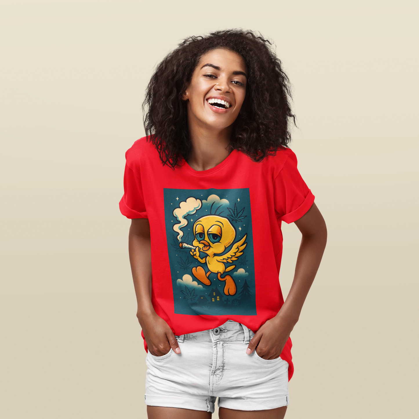 Stoner Bird T-Shirt – Funny Weed Cartoon Tee