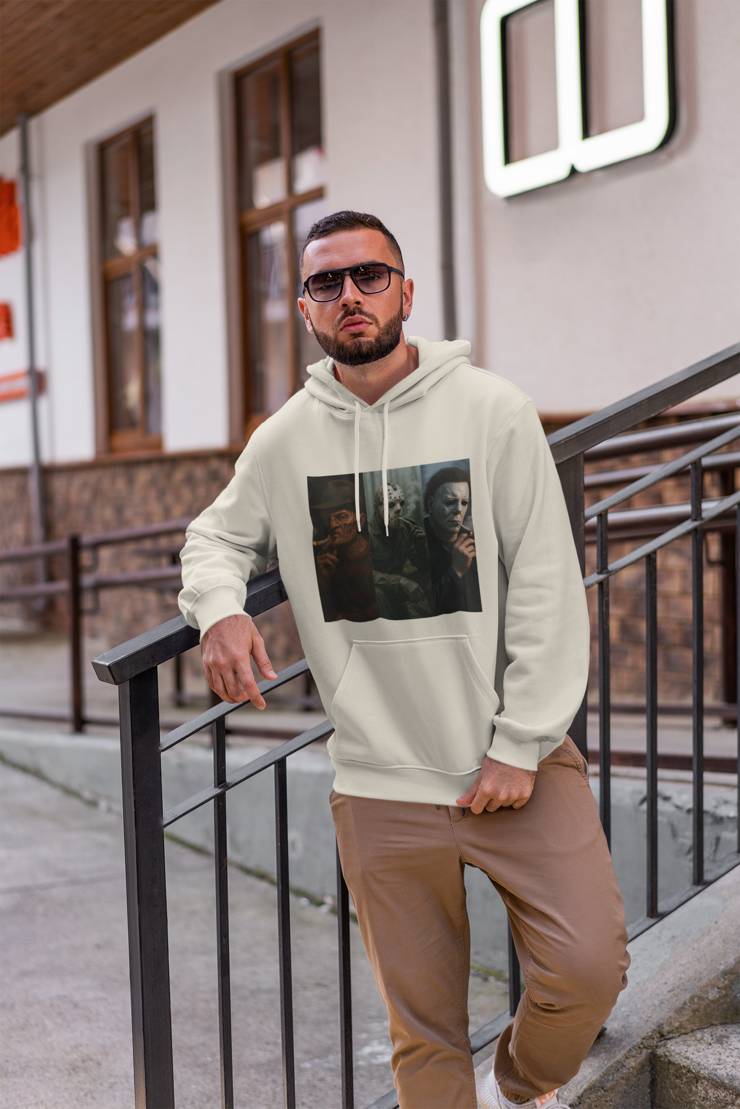 Horror Icons Smoking Hoodie – Freddy, Jason & Michael