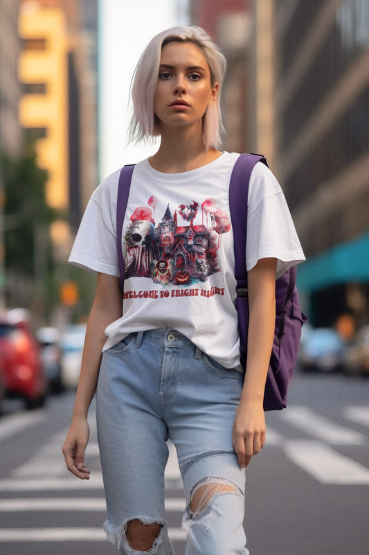 Welcome to Fright Night Haunted House Shirt | Spooky Halloween Graphic Tee