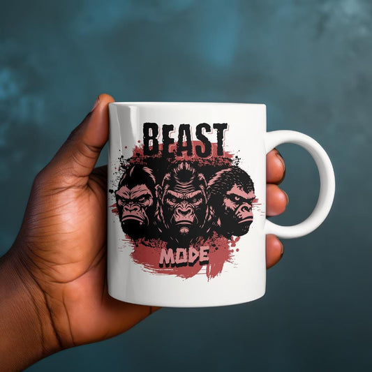 Beast Mode Gorilla Gaming Mug | Fierce Animal Design