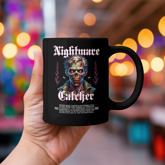 Night Catcher Zombie Halloween Mug | Spooky Zombie Coffee Cup
