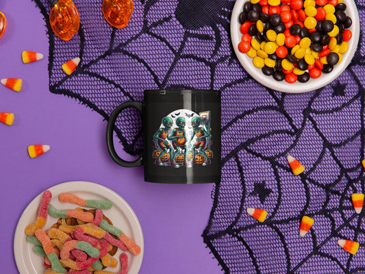 Zombies Playing Basketball Mug | Spooky and Sporty Coffee Cup