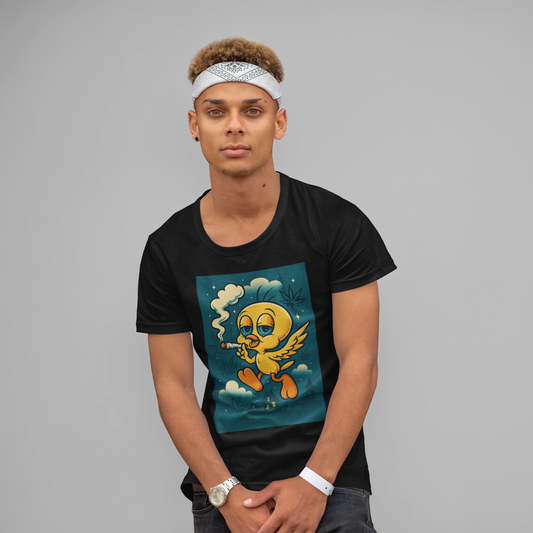 Stoner Bird T-Shirt – Funny Weed Cartoon Tee